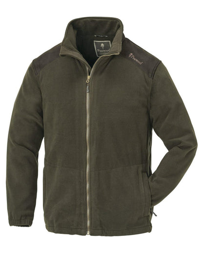 Dark Olive Suede Brown coloured Pinewood Mens Retriever Fleece Jacket on white background 