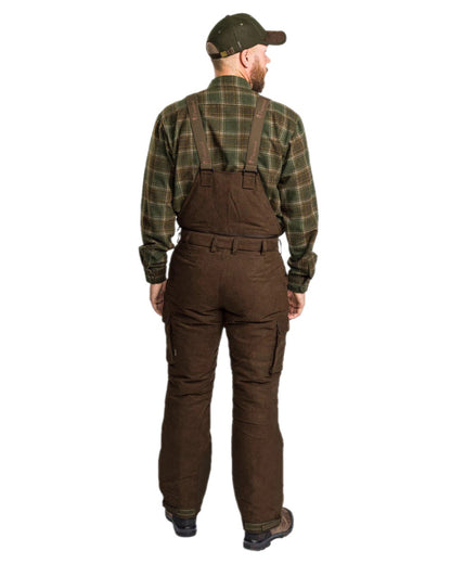 Suede Brown Coloured Pinewood Mens Smaland Abisko 2.0 Hunting Trousers on white background 