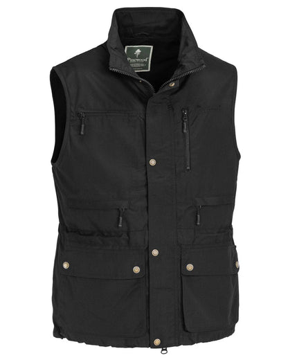 Black coloured Pinewood Mens Tiveden Vest on white background 