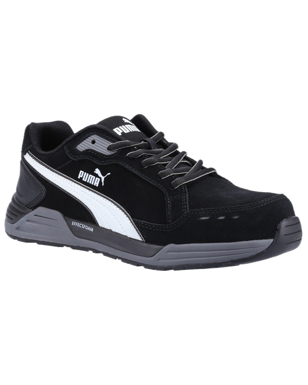 Black Coloured Puma Safety Mens Airtwist Low Safety Shoes S3 ESD on white background