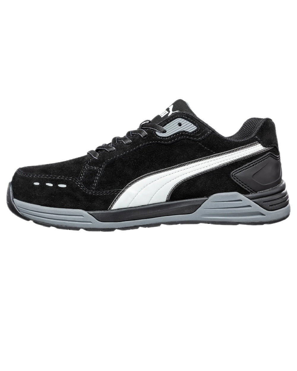 Black Coloured Puma Safety Mens Airtwist Low Safety Shoes S3 ESD on white background 