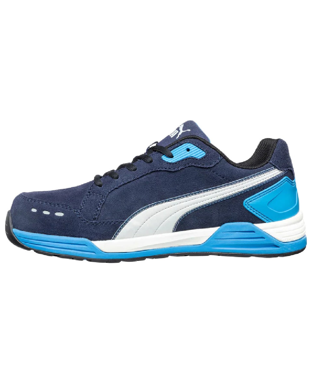 Blue Coloured Puma Safety Mens Airtwist Low Safety Shoes S3 ESD on white background 