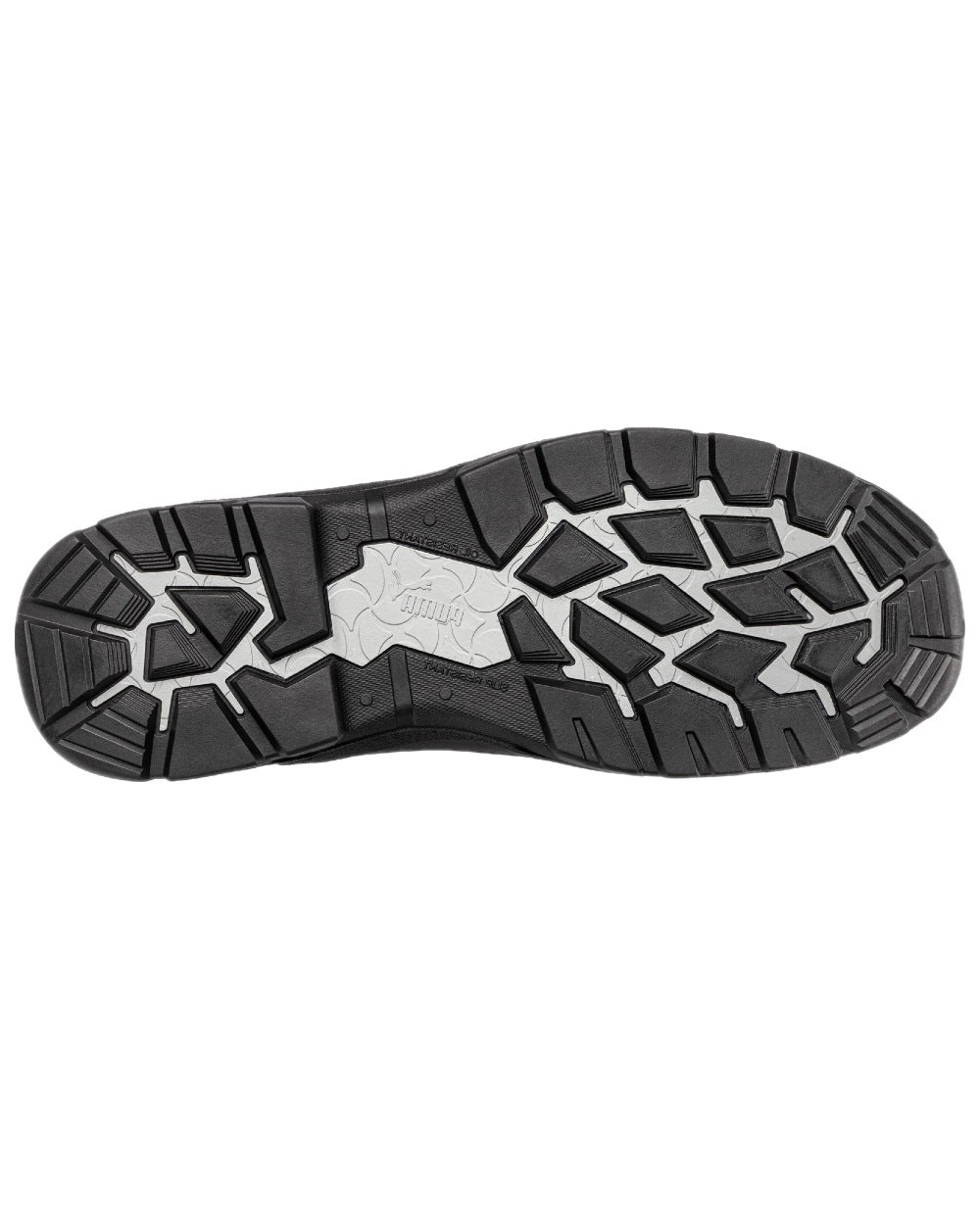 Black Coloured Puma Safety Mens Cascades Mid Safety Shoes S3 on white background 