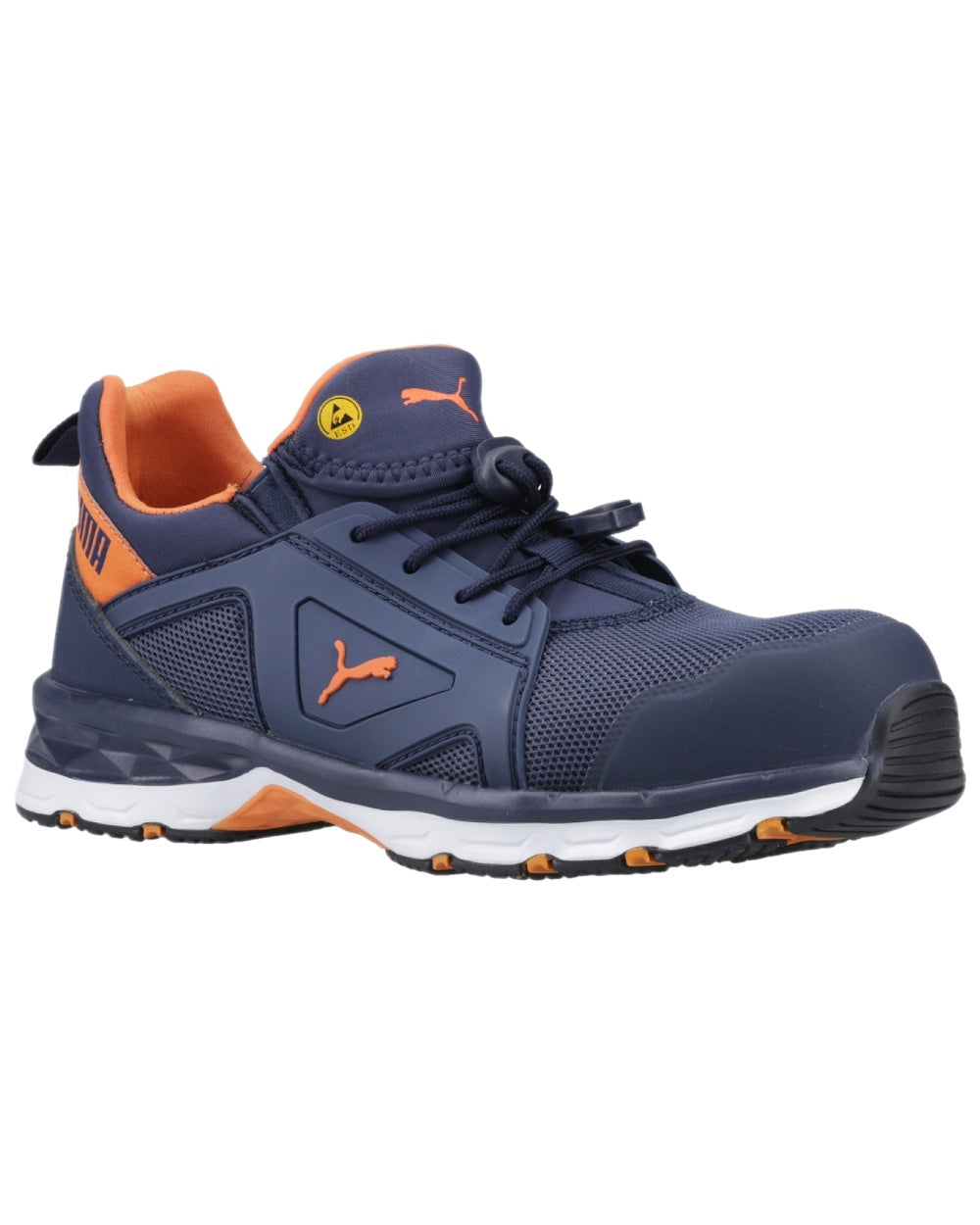 Blue Orange Coloured Puma Safety Mens Chase Low Safety Shoes S1PS on white background 