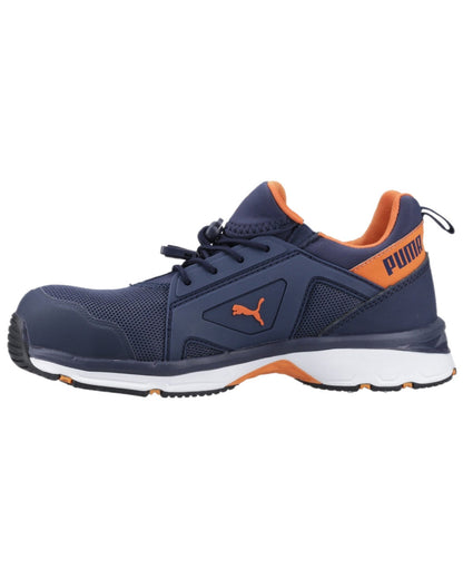 Blue Orange Coloured Puma Safety Mens Chase Low Safety Shoes S1PS on white background 