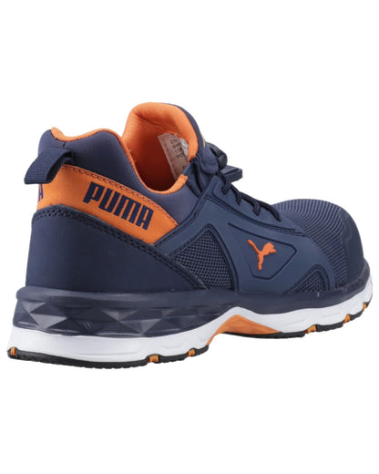 Blue Orange Coloured Puma Safety Mens Chase Low Safety Shoes S1PS on white background 