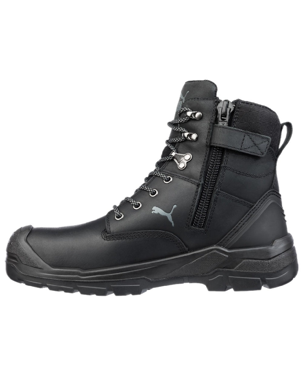 Black Coloured Puma Safety Mens Conquest CTX High Safety Shoes S7S on white background 