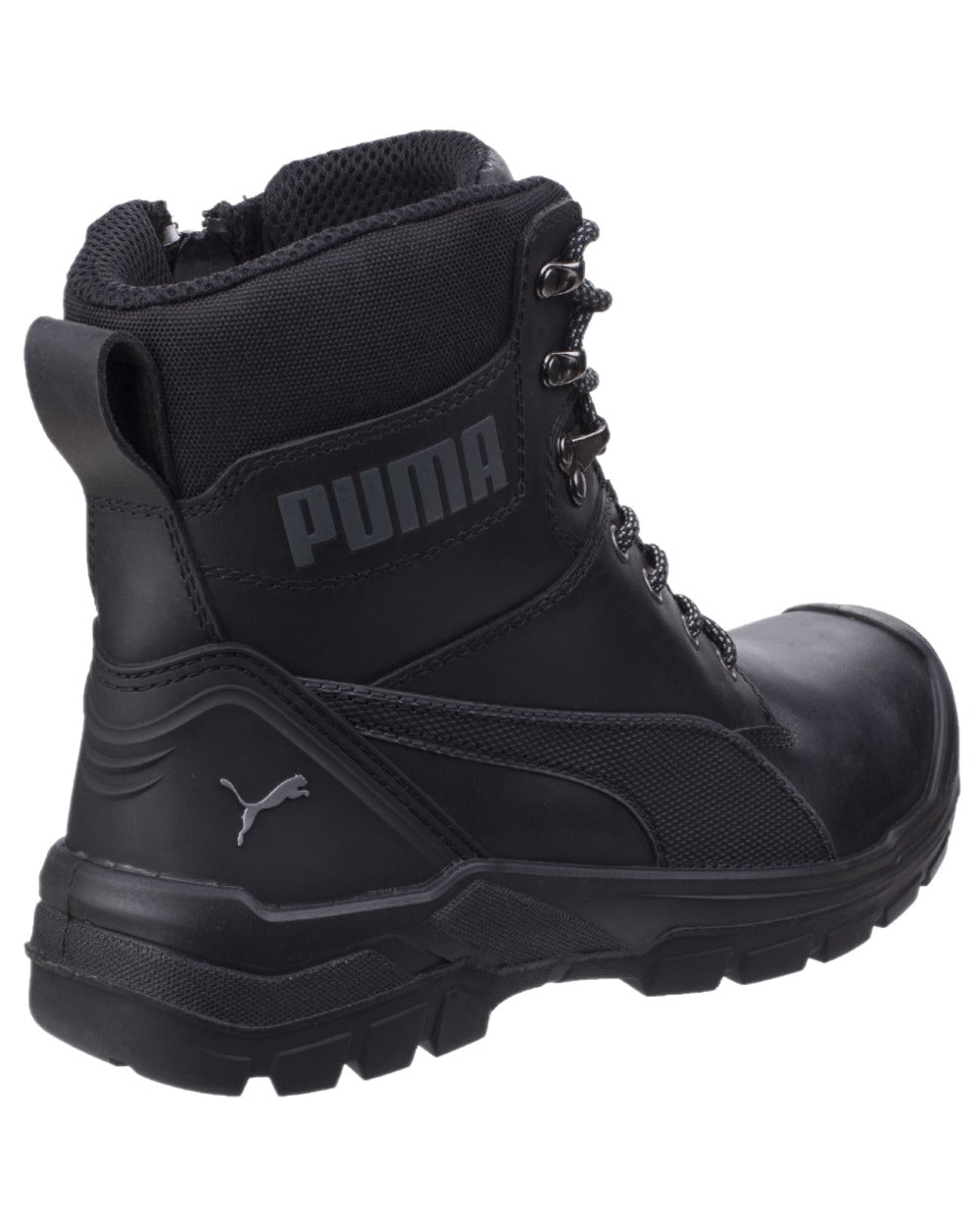 Black Coloured Puma Safety Mens Conquest CTX High Safety Shoes S7S on white background 