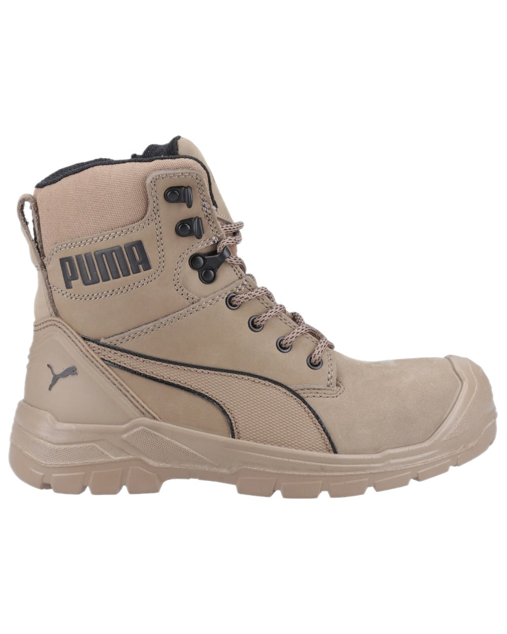 Stone Coloured Puma Safety Mens Conquest High Safety Shoes S3 on white background 