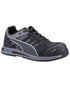 Black Coloured Puma Safety Mens Elevate Knit Low Safety Shoes S1P ESD on white background 