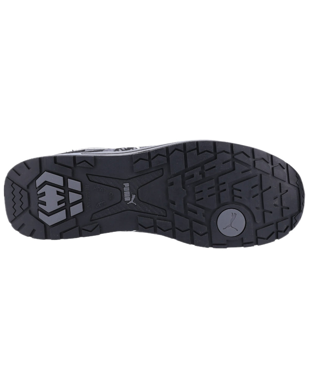 Black Coloured Puma Safety Mens Elevate Knit Low Safety Shoes S1P ESD on white background 