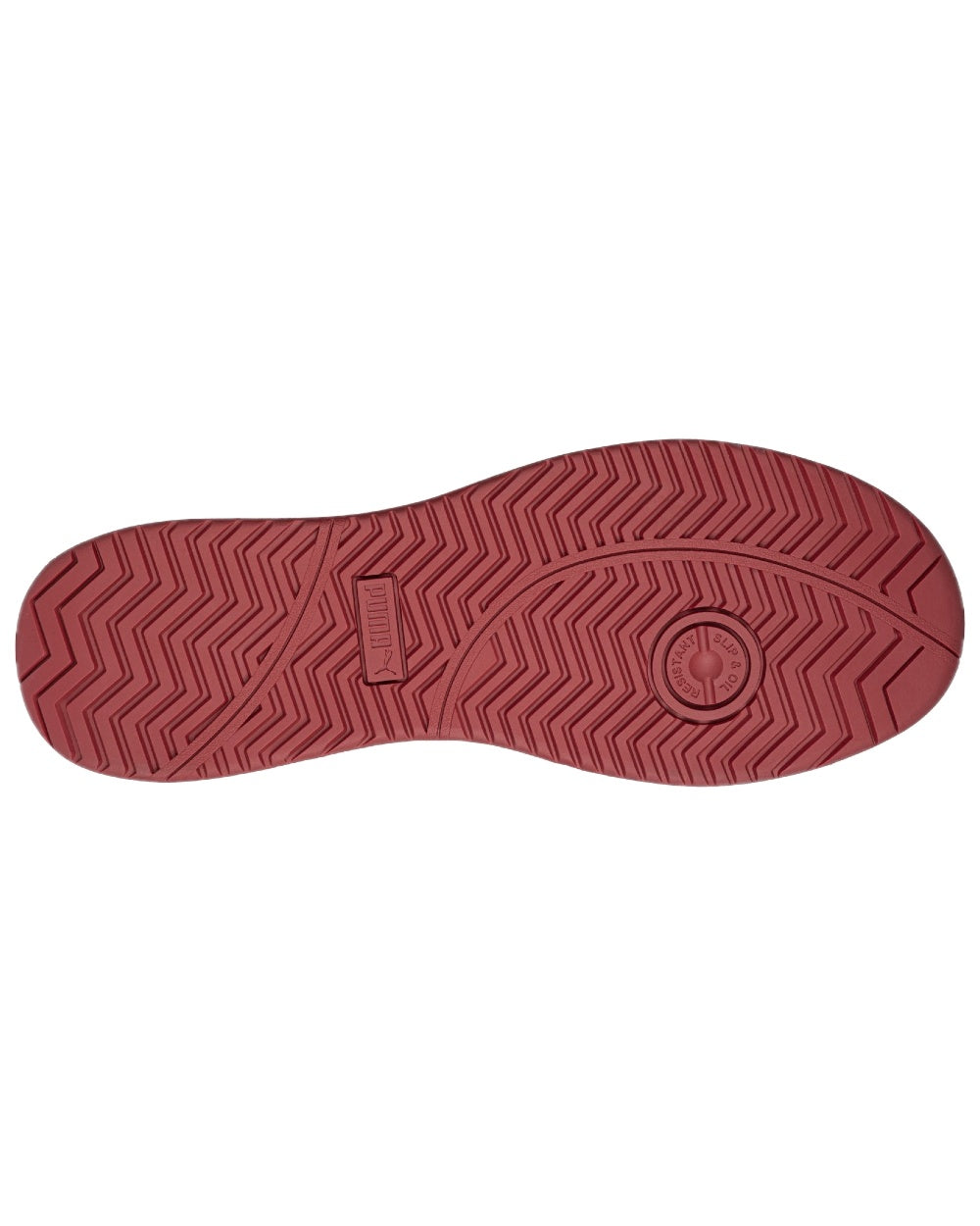 Black Red Coloured Puma Safety Mens Frontcourt Safety Shoes on white background 