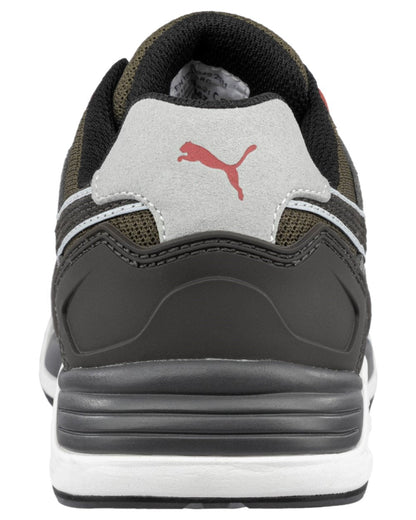 Ivy White Red Coloured Puma Safety Mens Frontside Low Safety Shoes S1P ESD on white background 