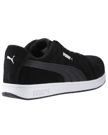Black Coloured Puma Safety Mens Iconic Low Safety Shoes on white background 