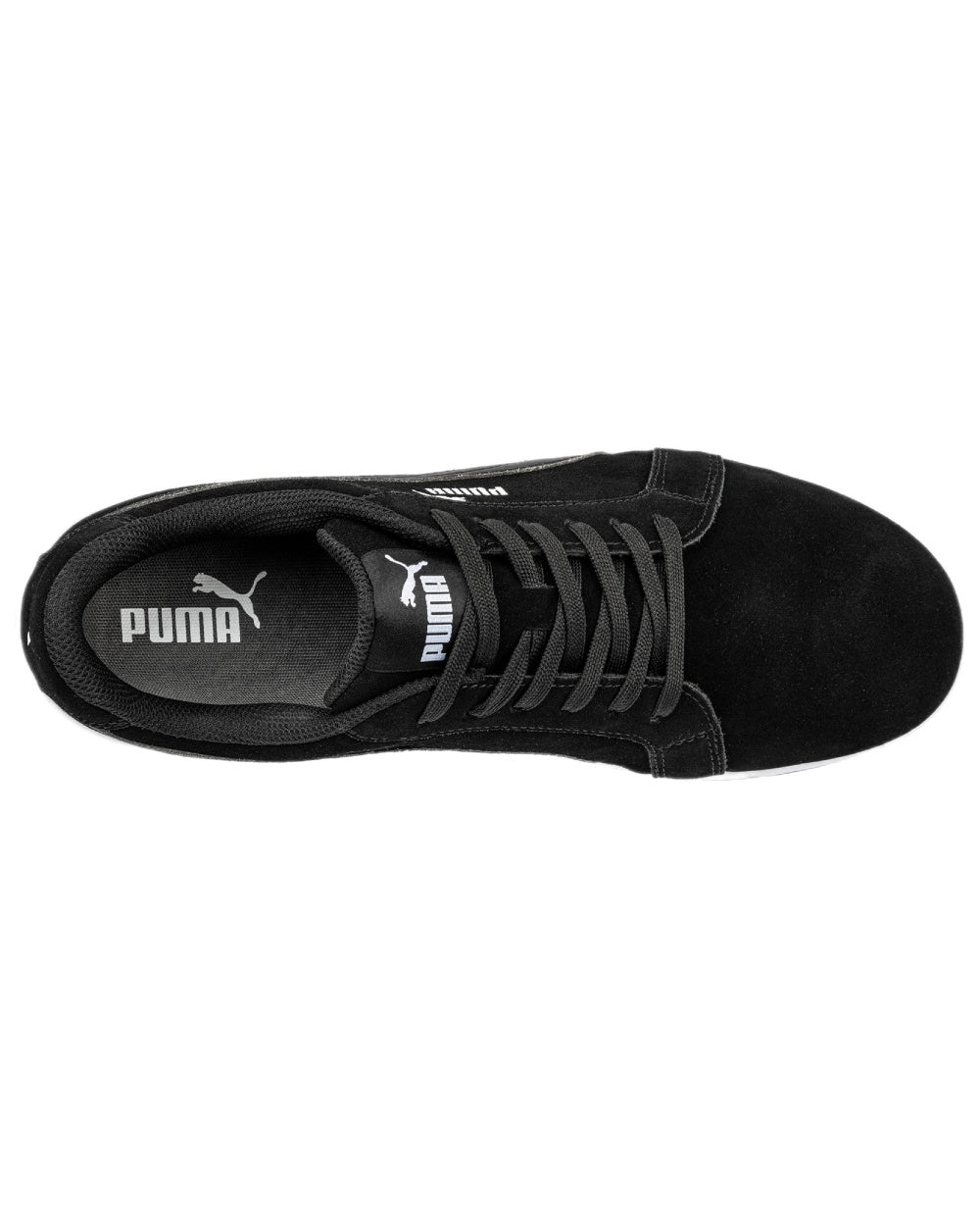 Black Coloured Puma Safety Mens Iconic Low Safety Shoes on white background 