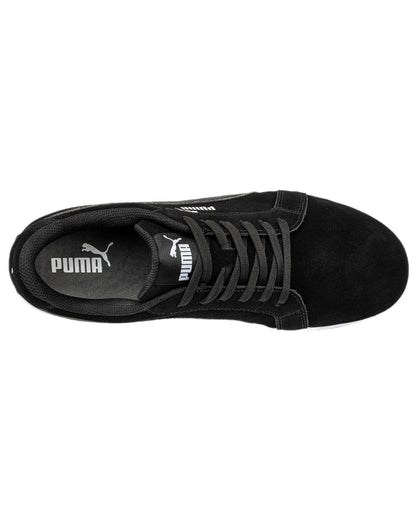 Black Coloured Puma Safety Mens Iconic Low Safety Shoes on white background 