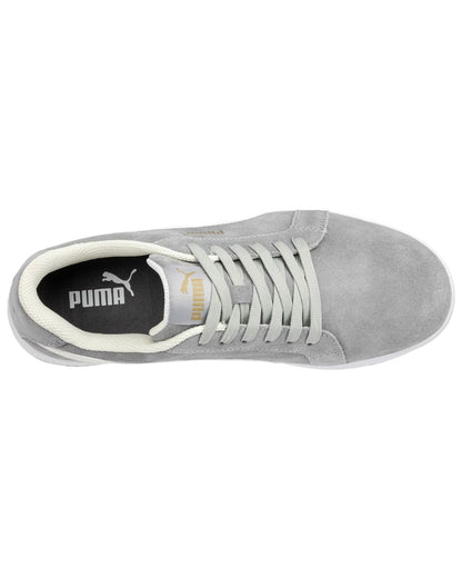 Grey Coloured Puma Safety Mens Iconic Low Safety Shoes on white background 
