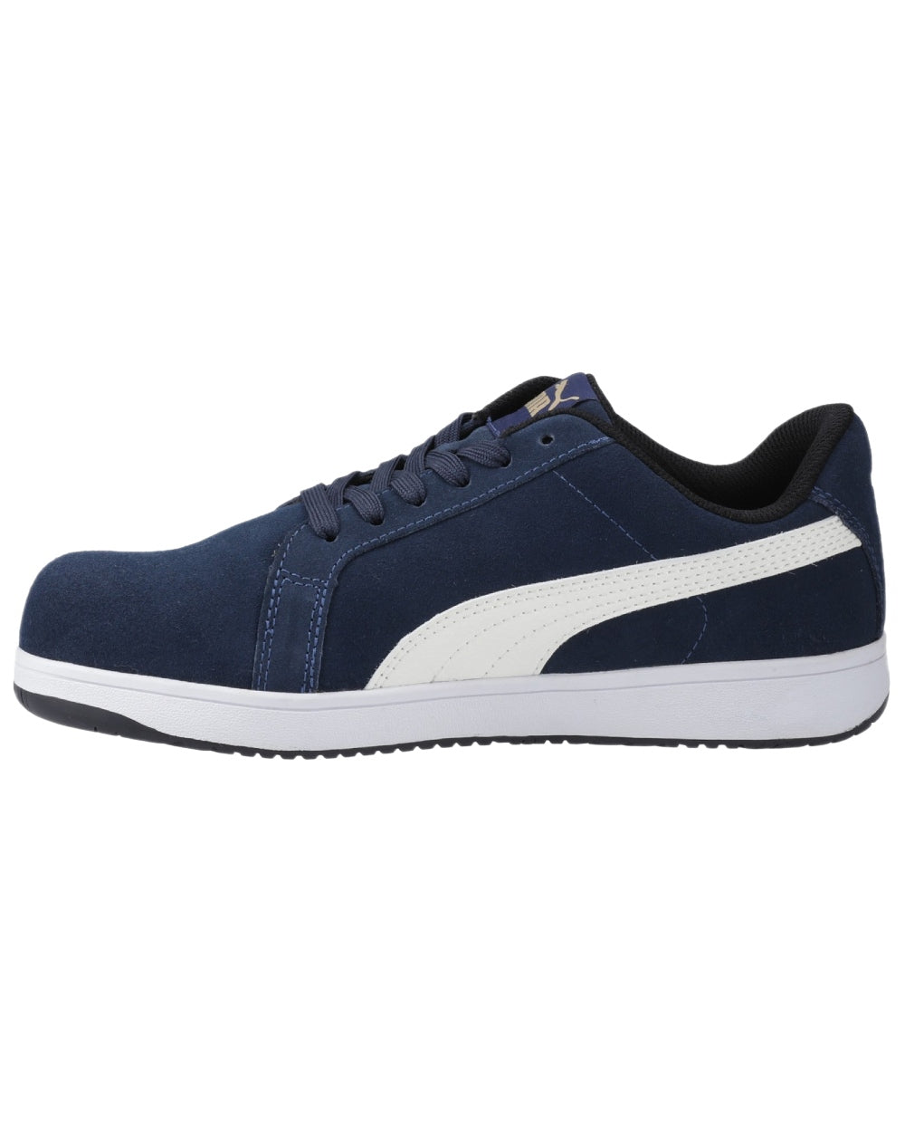 Navy Coloured Puma Safety Mens Iconic Low Safety Shoes on white background 
