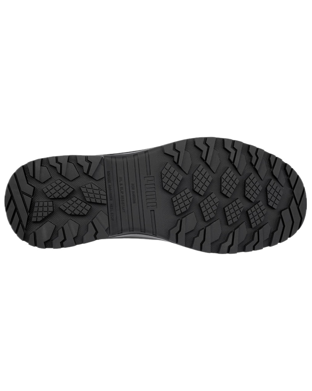 Black Red Coloured Puma Safety Mens Iron Heavy Duty Boots on white background 