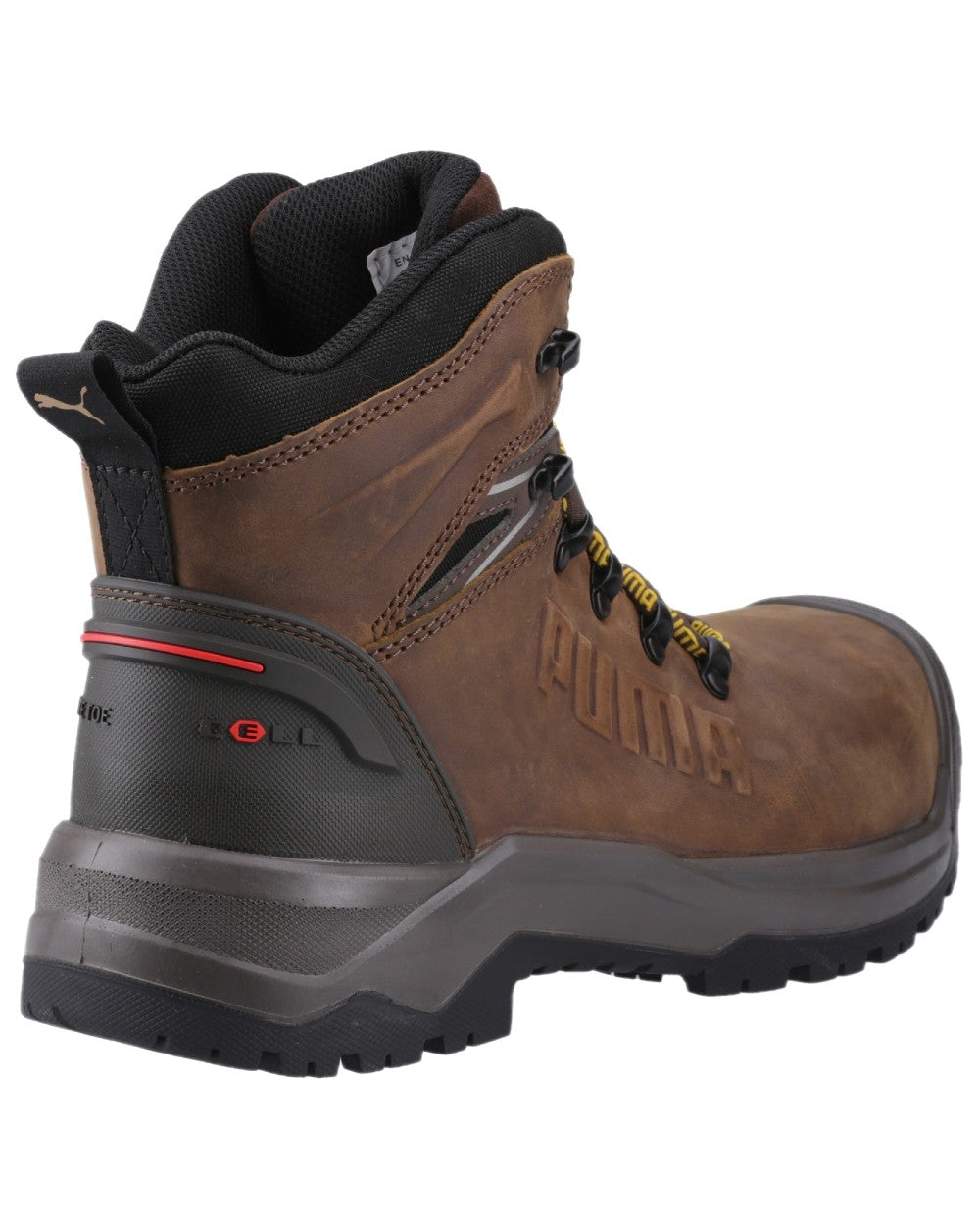 Brown Black Coloured Puma Safety Mens Iron Heavy Duty Boots on white background 