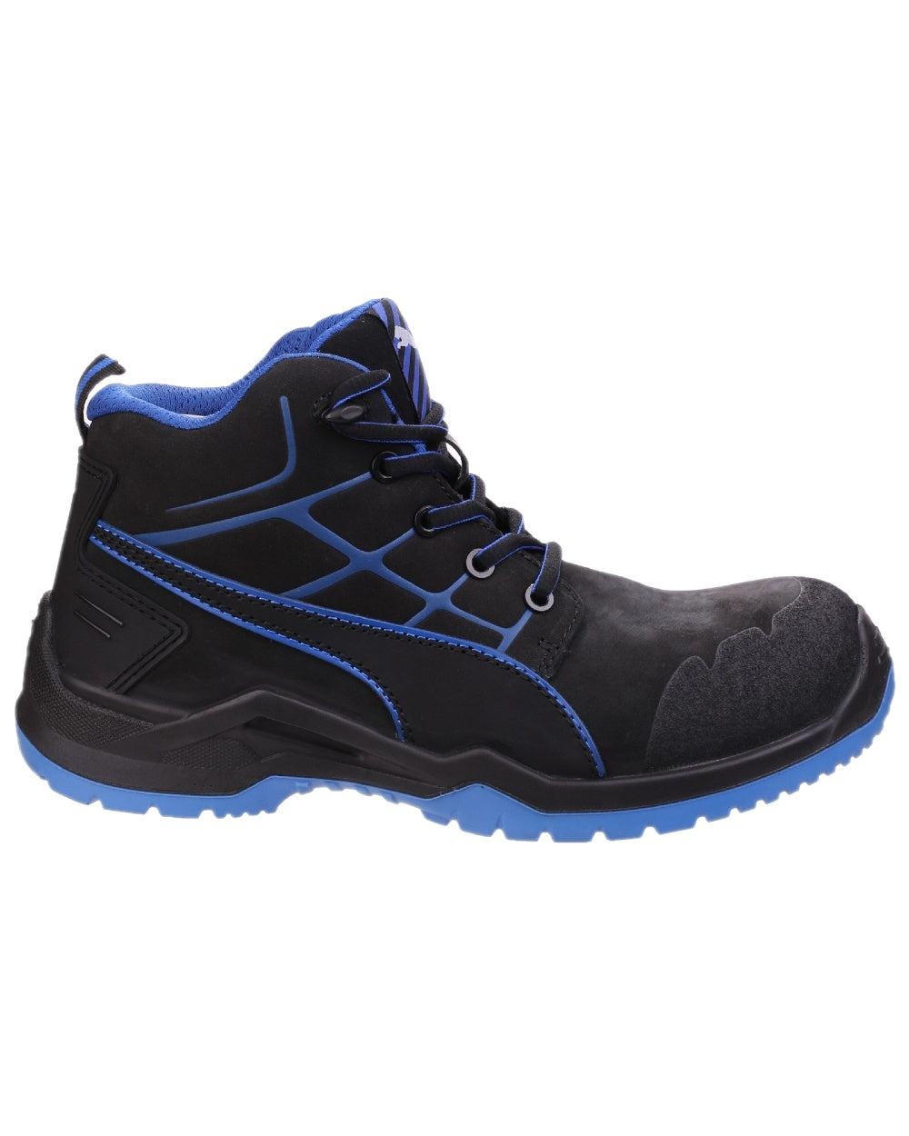 Blue Coloured Puma Safety Mens Krypton Mid Safety Shoes S3S ESD on white background 