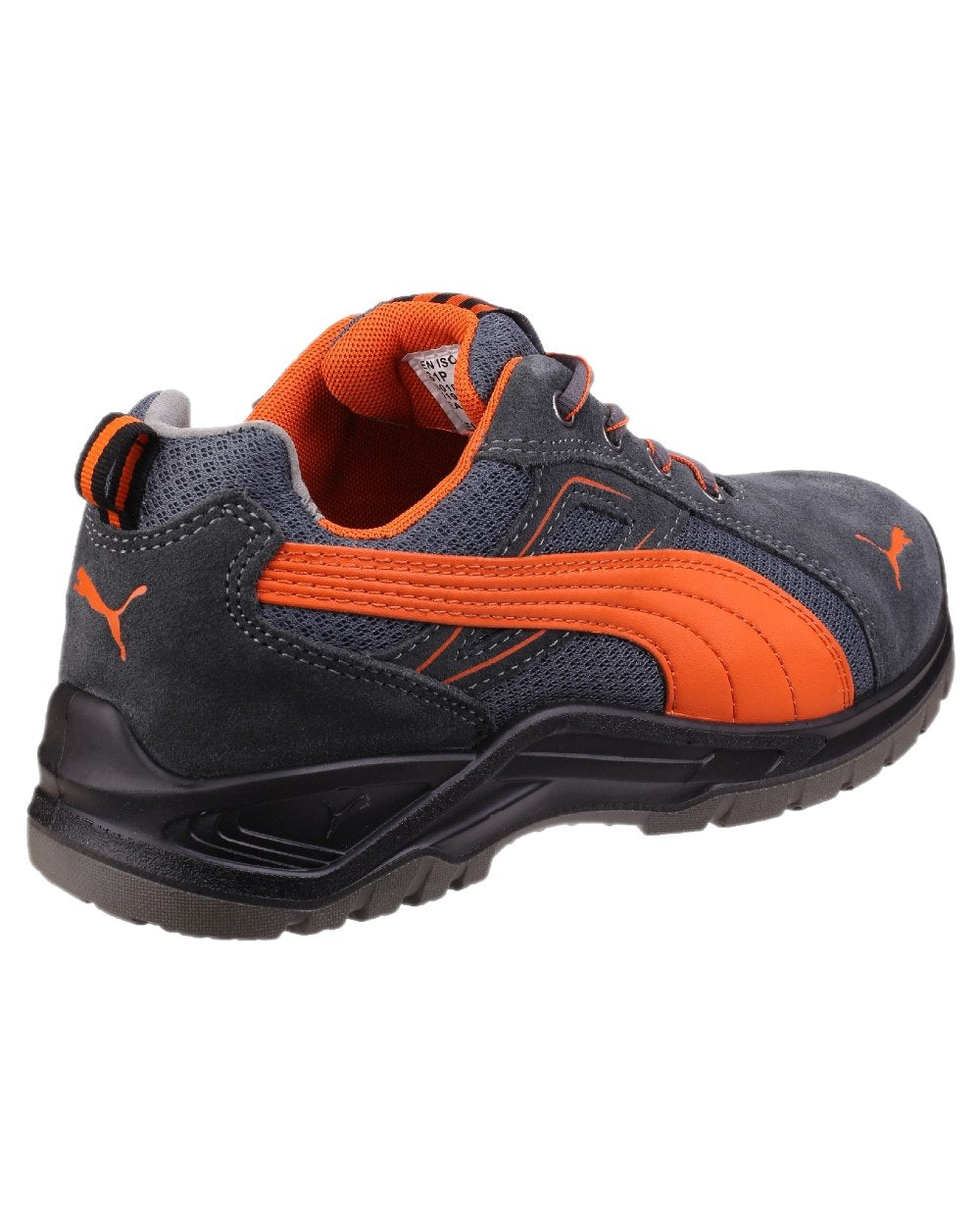 Orange Coloured Puma Safety Mens Omni Flash Low Safety Trainers on white background 