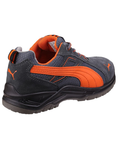 Orange Coloured Puma Safety Mens Omni Flash Low Safety Trainers on white background 