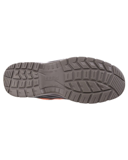 Orange Coloured Puma Safety Mens Omni Flash Low Safety Trainers on white background 