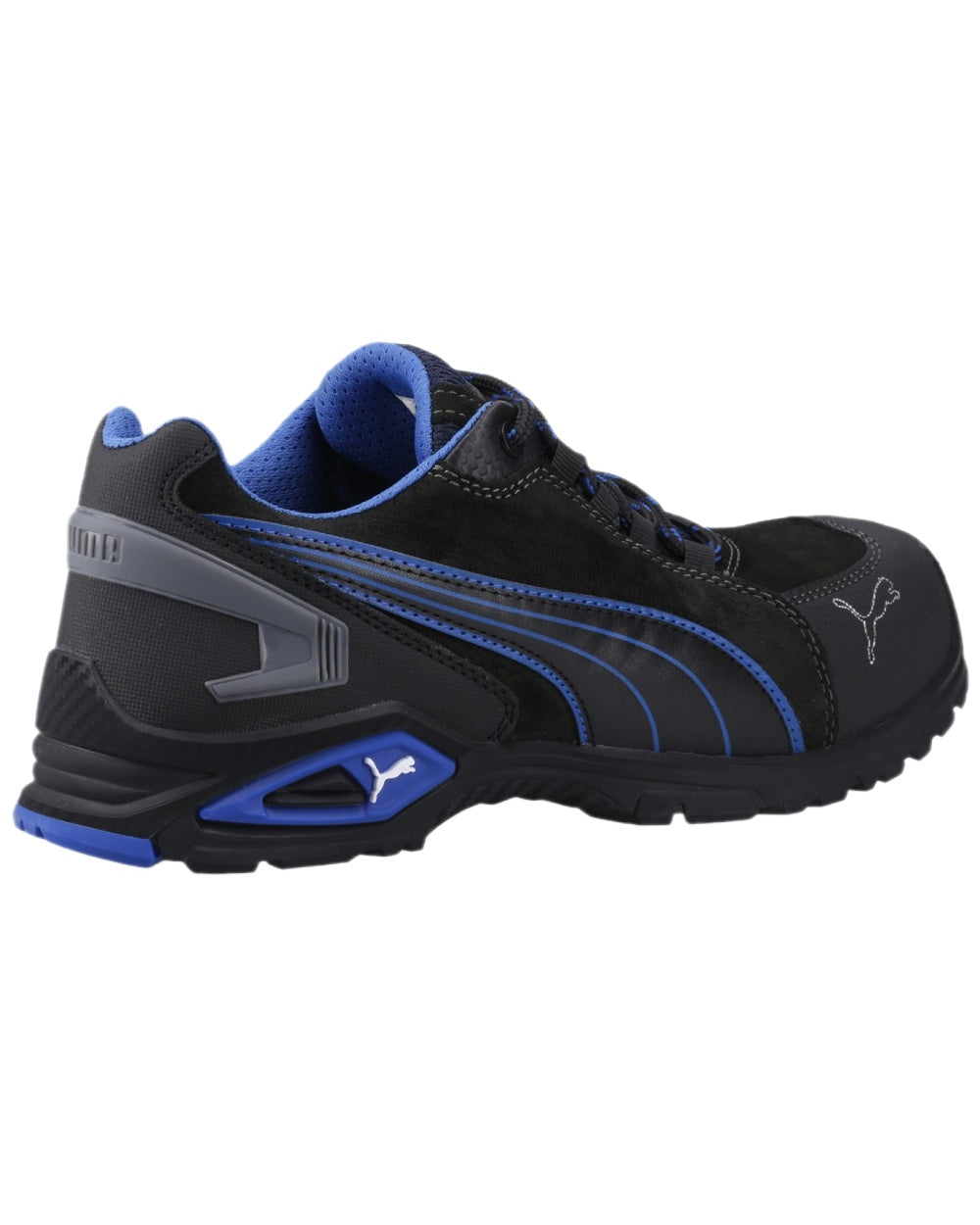 Black Coloured Puma Safety Mens Rio Low Safety Shoes on white background 