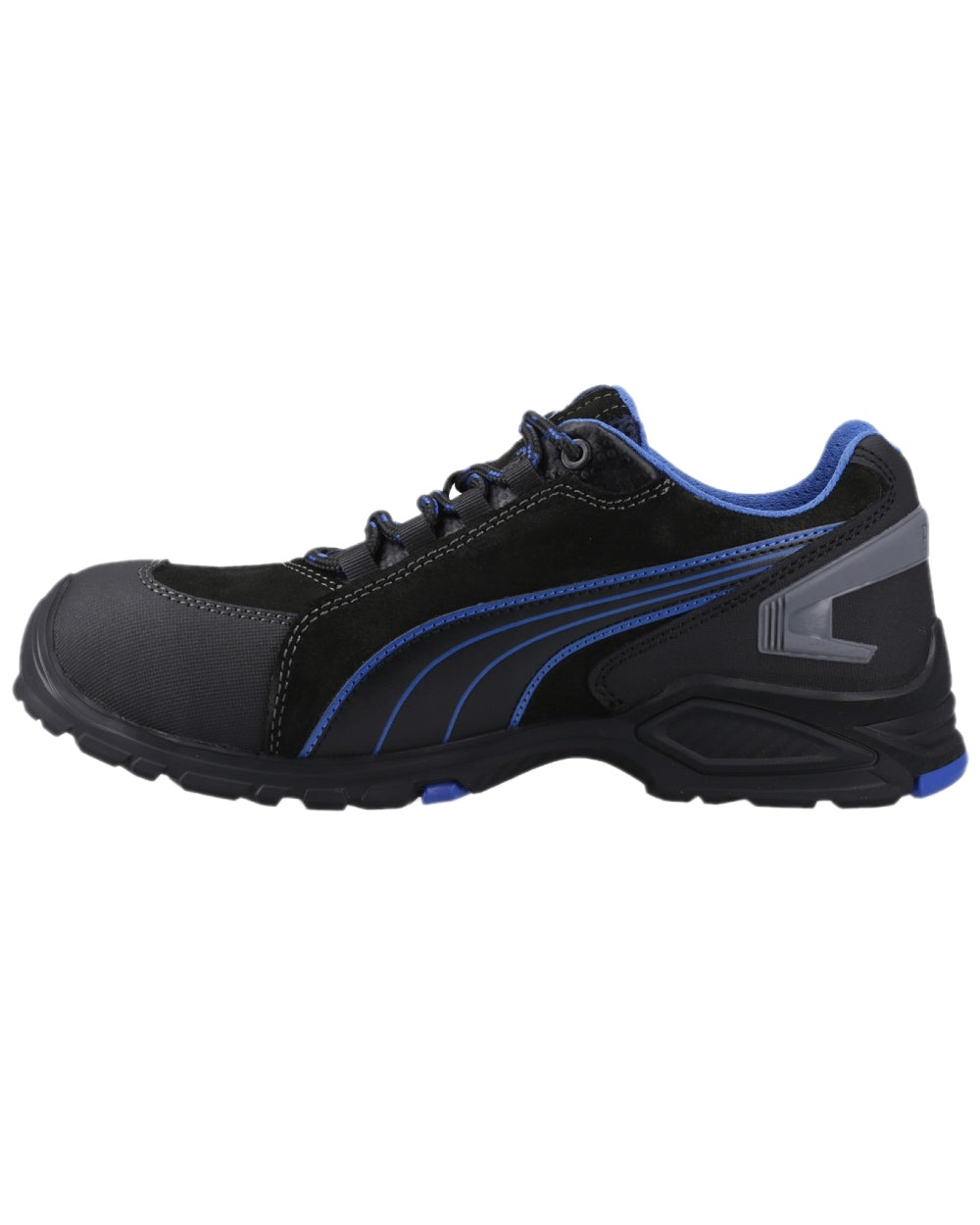 Black Coloured Puma Safety Mens Rio Low Safety Shoes on white background 