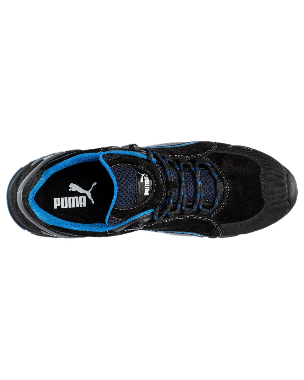 Black Coloured Puma Safety Mens Rio Low Safety Shoes on white background 