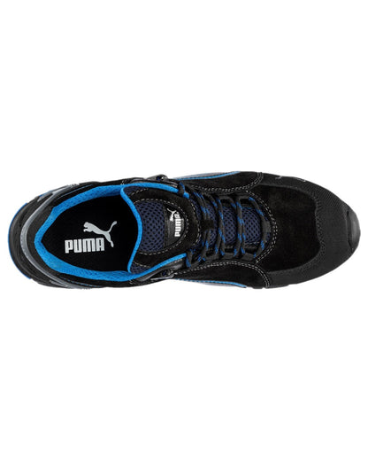 Black Coloured Puma Safety Mens Rio Low Safety Shoes on white background 