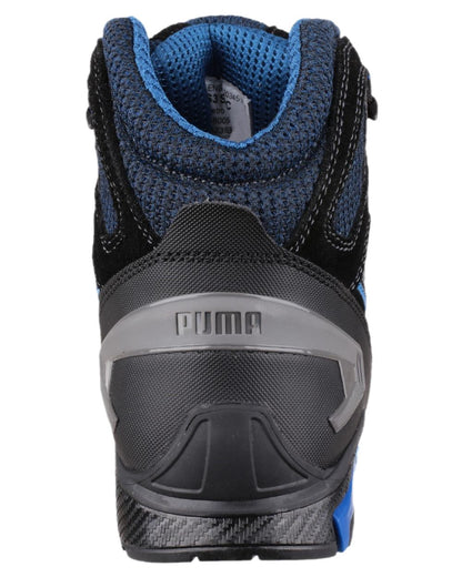 Black Coloured Puma Safety Mens Rio Mid Safety Shoes on white background 