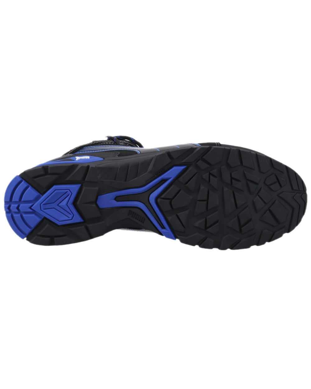 Black Coloured Puma Safety Mens Rio Mid Safety Shoes on white background 