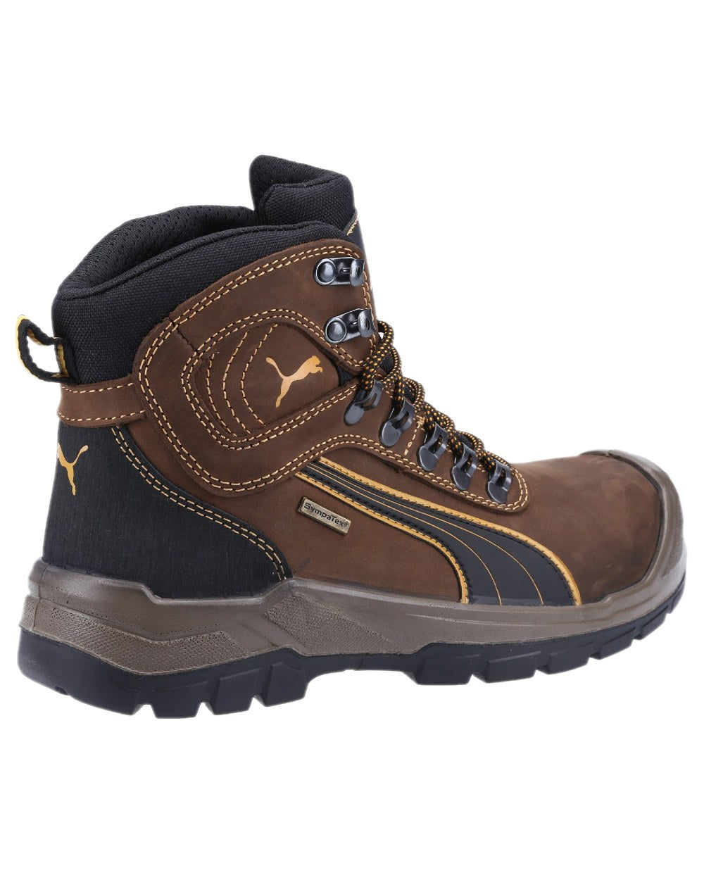 Brown Coloured Puma Safety Mens Sierra Nevada Mid Safety Shoes on white background 
