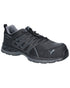 Black Coloured Puma Safety Mens Velocity 2.0 Low Safety Shoes S3S ESD on white background 