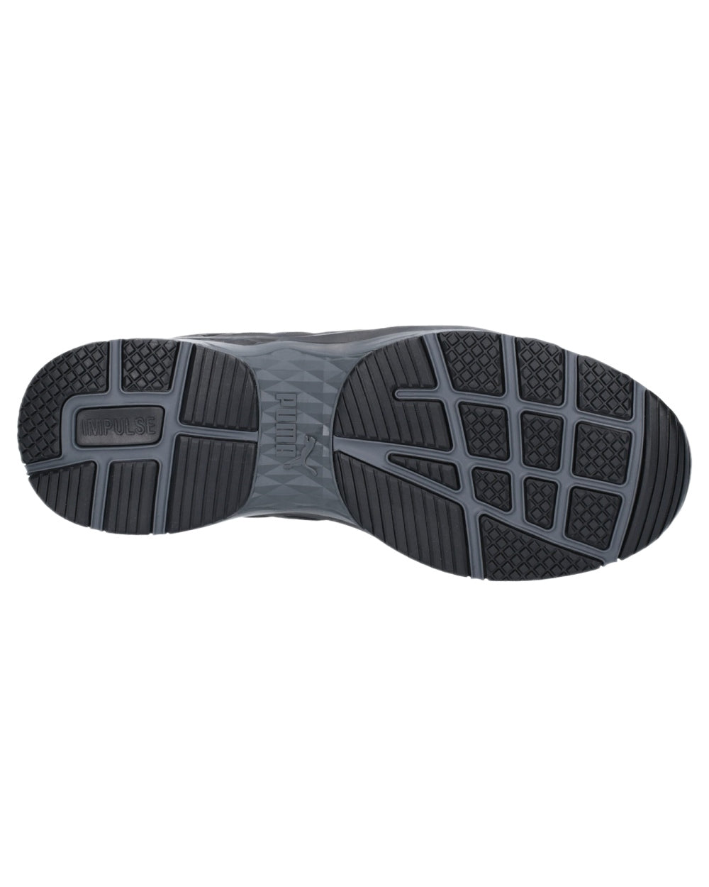 Black Coloured Puma Safety Mens Velocity 2.0 Low Safety Shoes S3S ESD on white background 