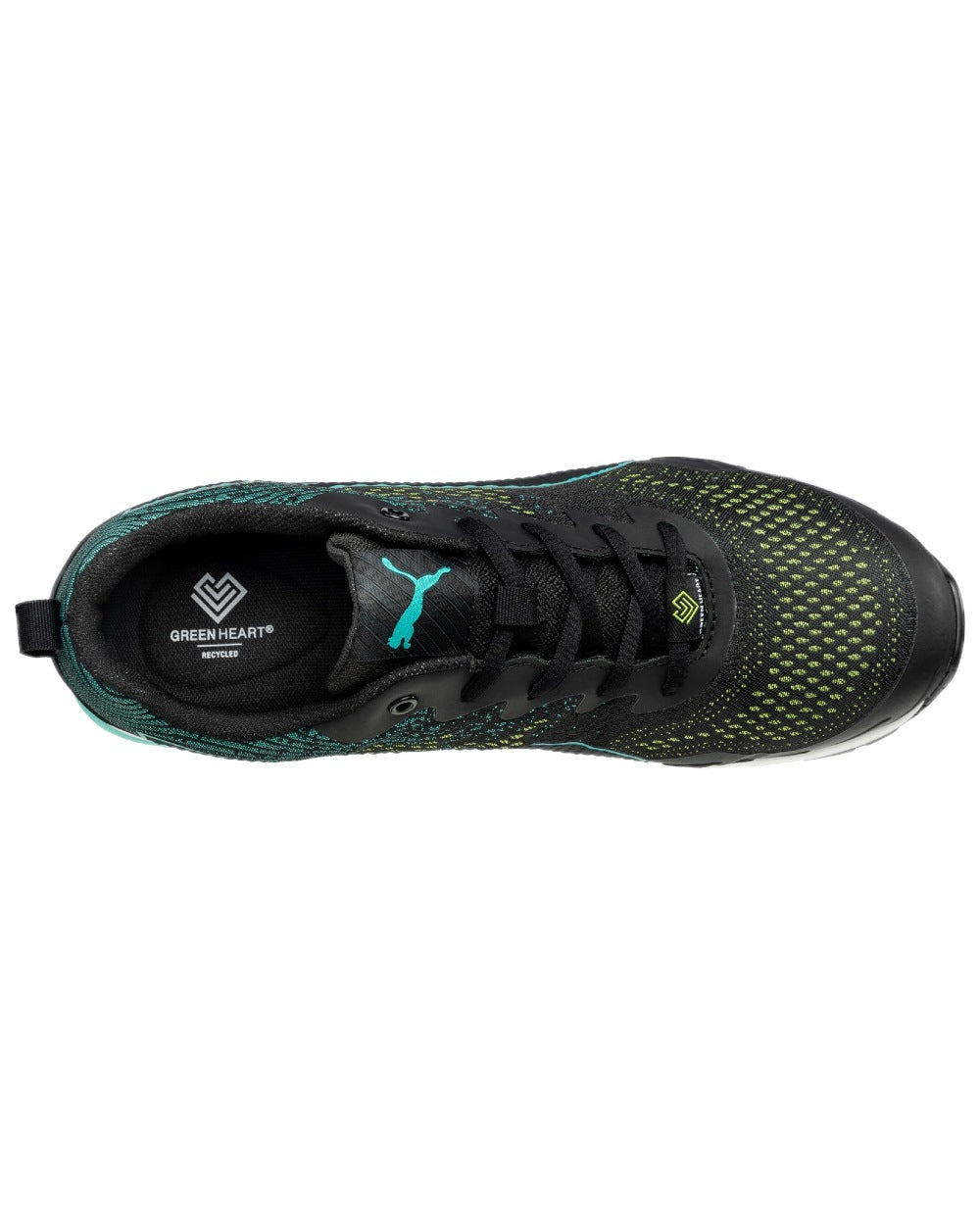 Black Blue Coloured Puma Safety Vivid Low Trainers on white background 