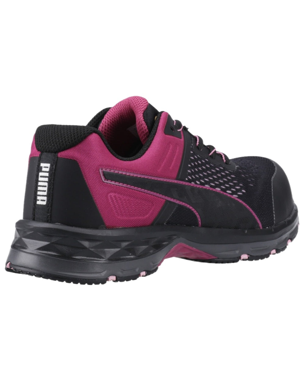 Black Coloured Puma Safety Womens Define Safety Trainers on white background 