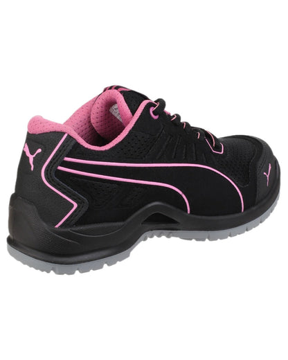 Black Coloured Puma Safety Womens Fuse Tech Lightweight Safety Trainers on white background 