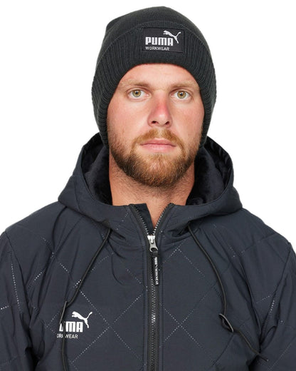 Carbon Coloured Puma Workwear Beanie on white background 