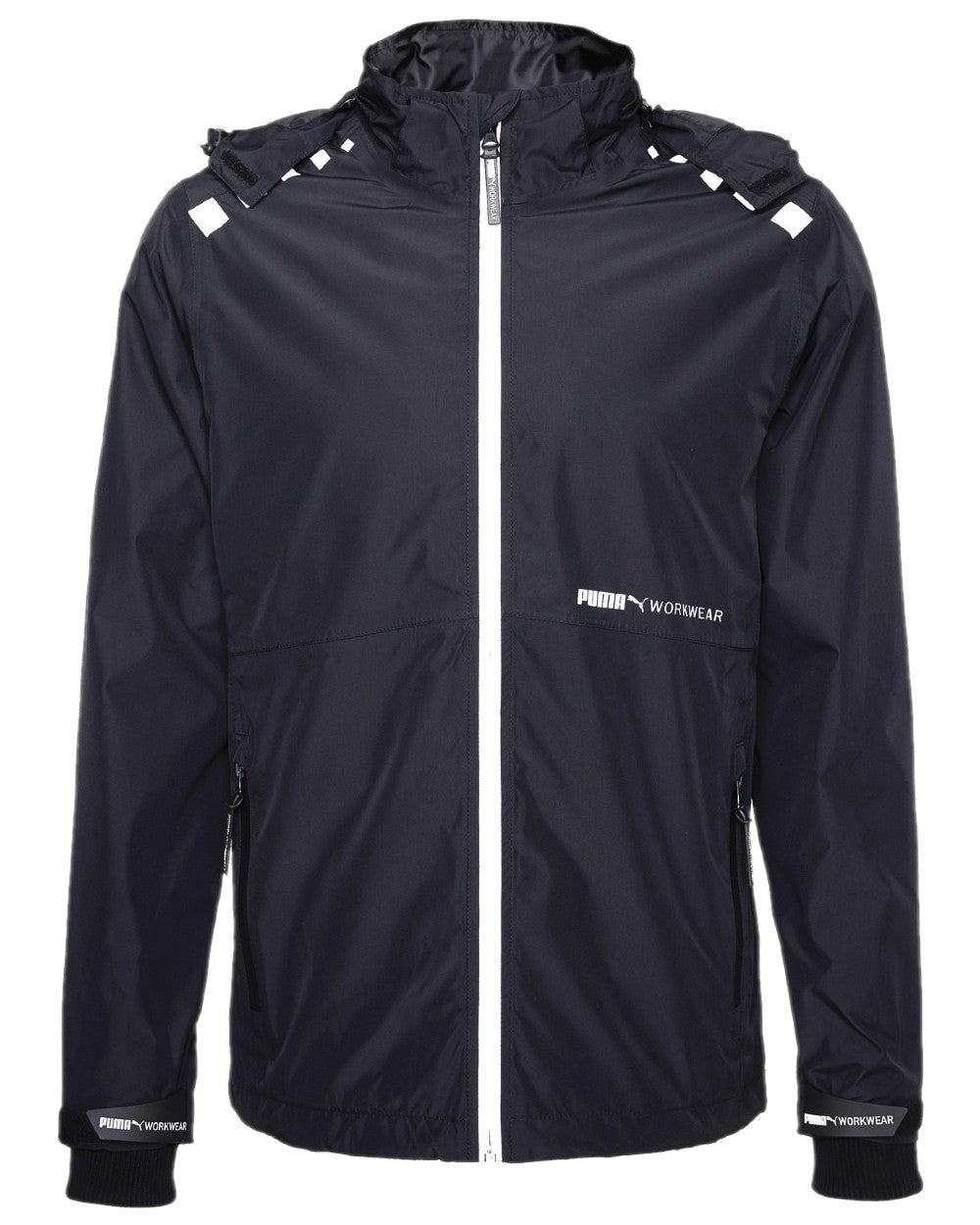 Carbon Coloured Puma Workwear Mens Essentials Rain Work Jacket on white background
