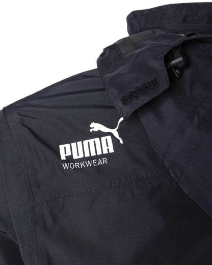 Carbon Coloured Puma Workwear Mens Essentials Rain Work Jacket on white background 