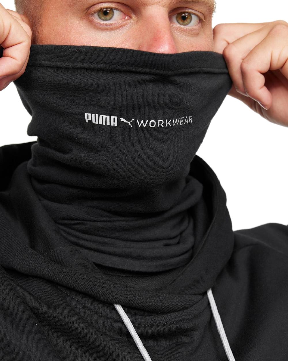 Carbon Coloured Puma Workwear Mens Multifunctional Scarf on white background 