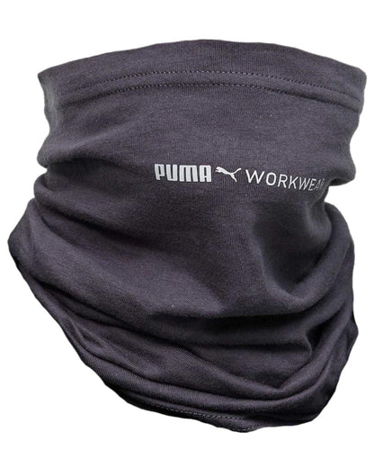 Ebony Coloured Puma Workwear Mens Multifunctional Scarf on white background 