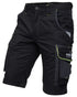 Black Neon Coloured Puma Workwear Mens Precision X Premium Work Shorts on white background 