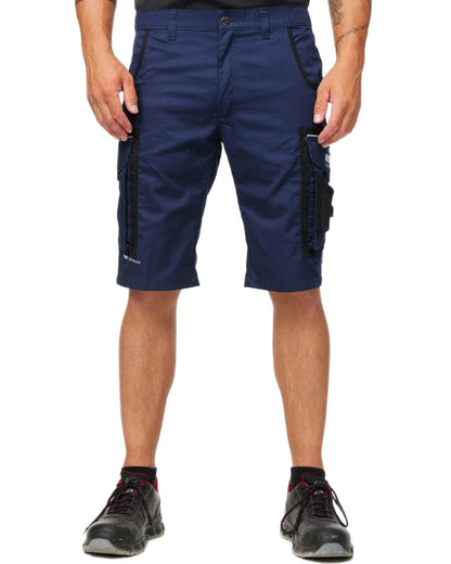 Navy Coloured Puma Workwear Mens Precision X Premium Work Shorts on white background 