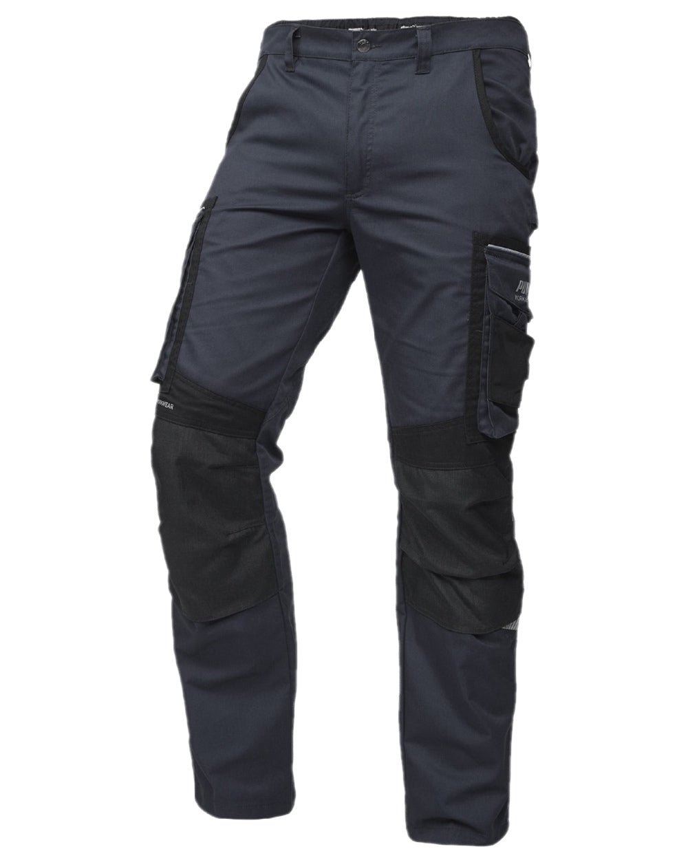 Anthracite Black Coloured Puma Workwear Mens Precision X Premium Work Trousers on white background 