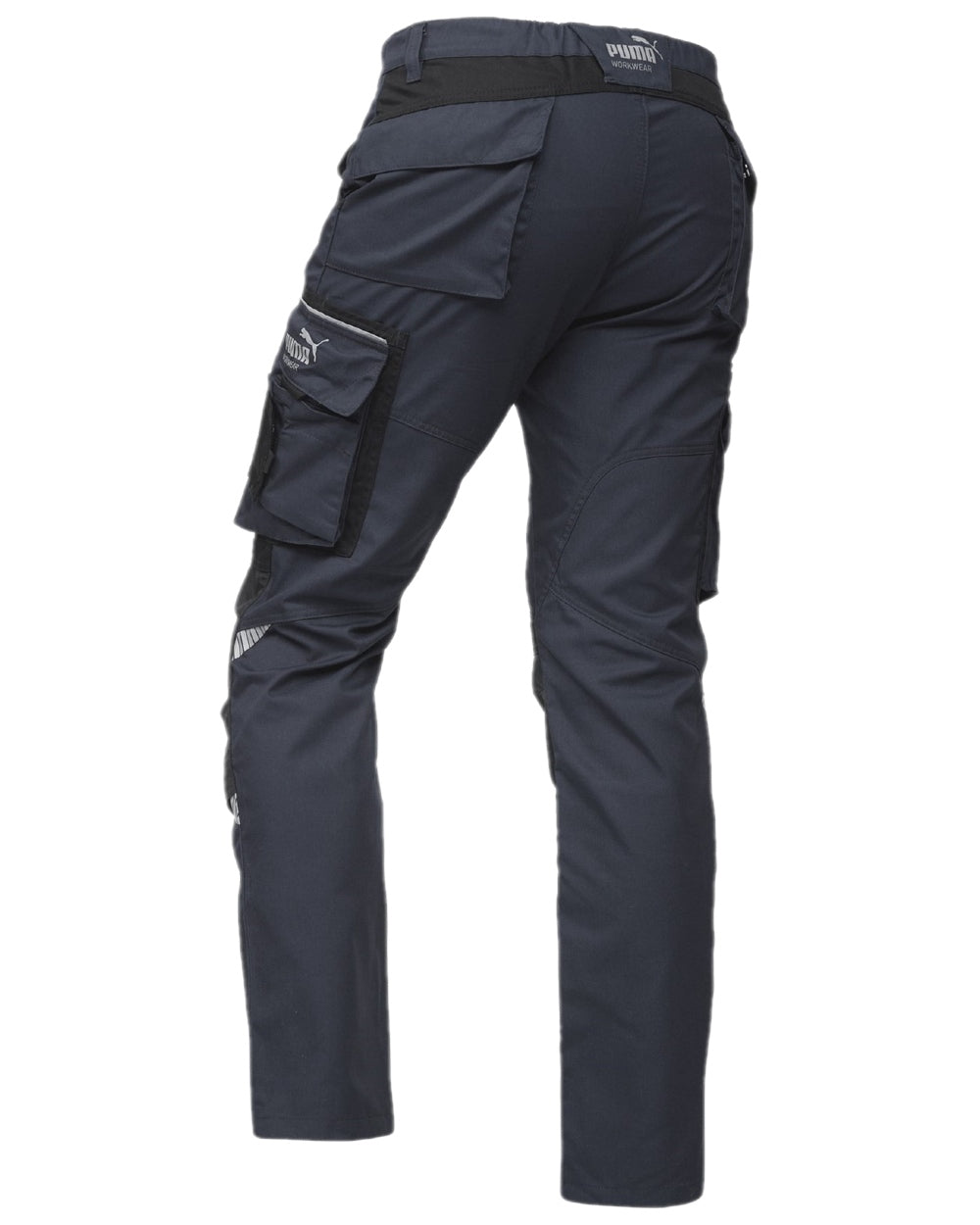 Anthracite Black Coloured Puma Workwear Mens Precision X Premium Work Trousers on white background 