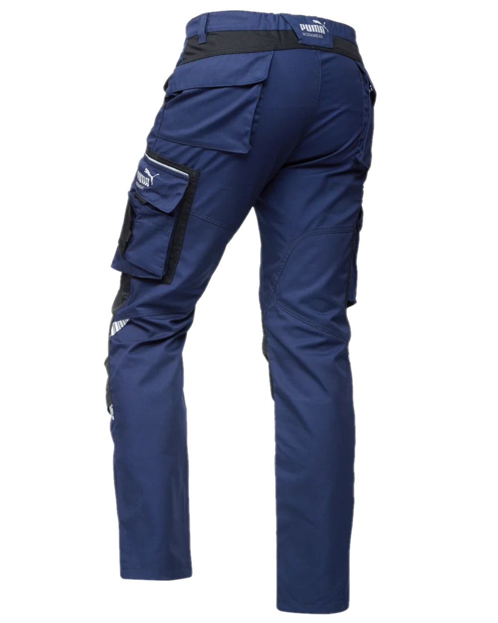 Navy Coloured Puma Workwear Mens Precision X Premium Work Trousers on white background 